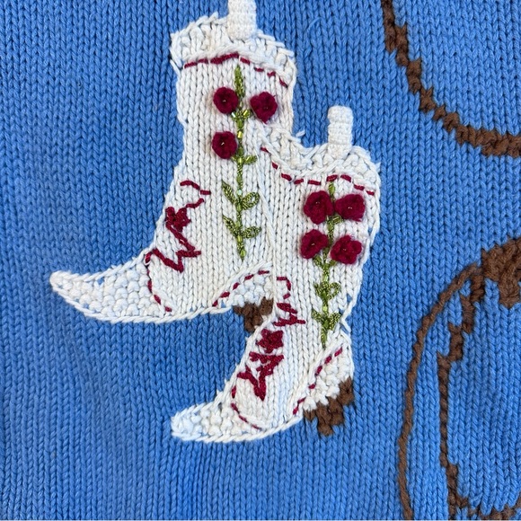 Vintage Storybook Knits cardigan sweater set 2X Cowgirl crochet western rodeo - Picture 7 of 16